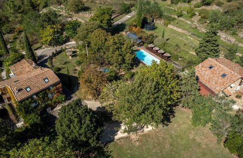 Sanilhac House | Southern Ardèche. Property in the middle of a wooded park + heated pool and SPA.