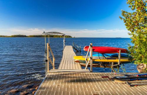 Walker House | Spacious Leech Lake Home on 2 Private Acres, 200' of lake shore 15 Minutes to Walker with boat lift, dock, swimming, fire pit