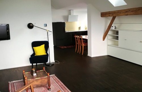 Goldiwil Apartment | Spacious penthouse with stunning mountain and lake views: Ackaert - Top of Thun