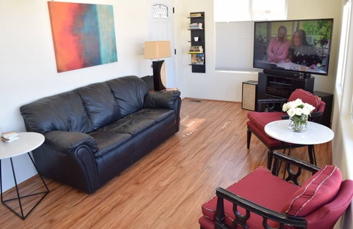 Desert Hot Springs Resort | Spectacular Desert Tiny Home with Views and Mineral Hot Springs