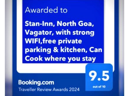 Vagator House | Stan-Inn, North Goa, Vagator, with strong WIFI,free private parking & kitchen, Can Cook where you stay