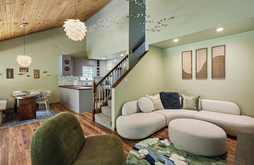 Traverse City House | Streamside | Nature-Lux w/Hot Tub, Sauna, Firepit, Game Area, Beautiful Setting