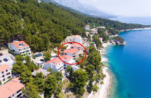 Brela Apartment | Studio flat with balcony and sea view Brela, Makarska (AS-19205-b)