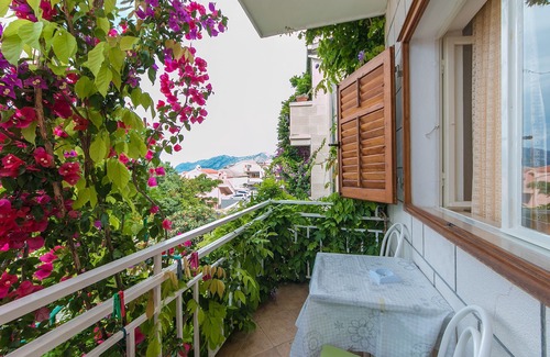 Brela Apartment | Studio flat with balcony and sea view Brela, Makarska (AS-2752-d)