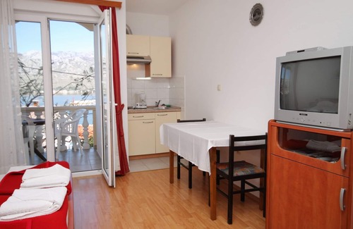 Vinjerac Apartment | Studio flat with terrace and sea view Vinjerac, Zadar (AS-3248-d)