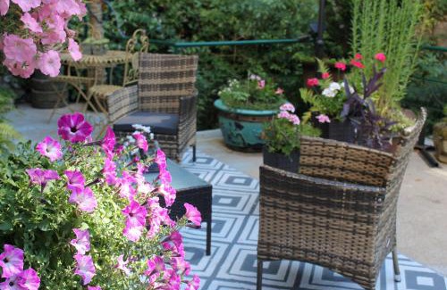 Olliergues Apartment | Studio Malou, cuisine, salle d'eau, terrasse amenagée