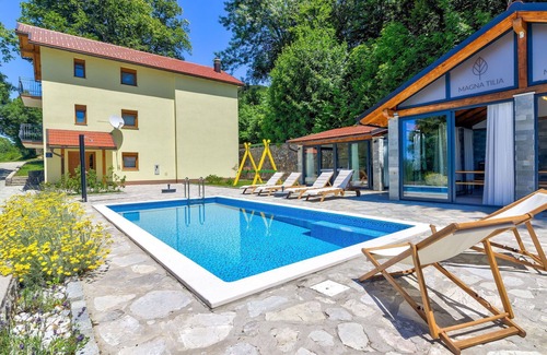 Senj House | Stunning private villa for 12 guests with private pool, A/C, WIFI, hot tub, TV and terrace