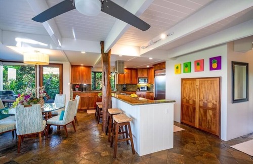 Princeville House | Sunlit Luxe Home ~ Ocean Vista + Sunsets + Full AC