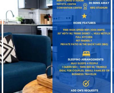 Greater East End Apartment | Super Cozy 2 bedroom with Fast WIFI and Queen Bed close to Downtown Houston!