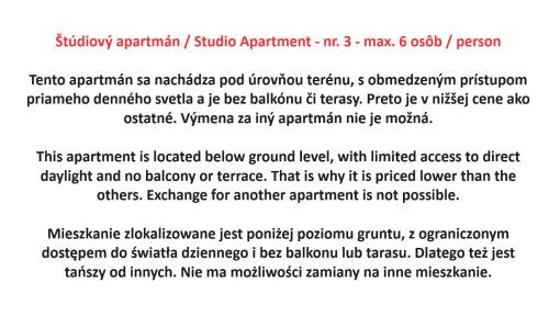 Stary Smokovec Apartment | Suterénový Apartmán Starý Smokovec