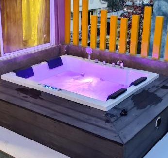 Hauz Khas House | Terrace jacuzzi with Bar & Garden