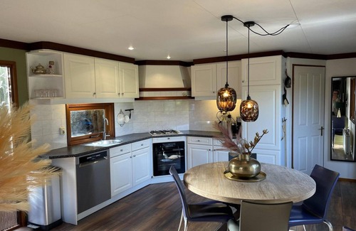Municipality of Harderwijk House | These romantic wooden chalets can hold 4-5 people, and are detached and decorated with comfort. In the comfortable living room, you will find the seating- and dining area. The chalet has 2 bedrooms.