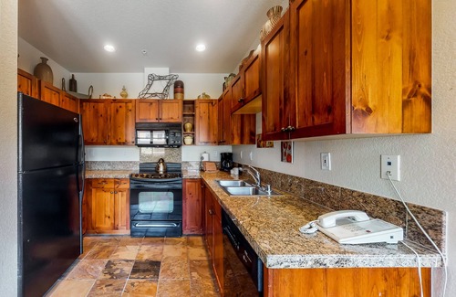 Peak 9 Condo | Third-floor, mountain view ski condo with pool, hot tubs, WiFi, & gas fireplace