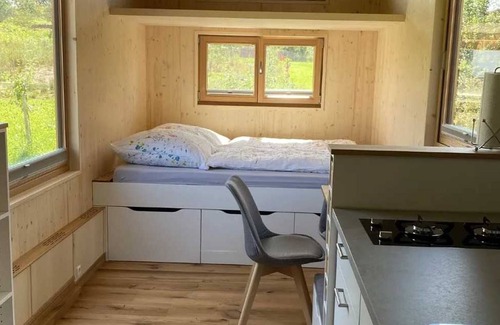 Stetten Apartment | Tiny-house Lilletør, Biolandhof Geßler, Dusche/wc, 25 qm - Biolandhof Geßler