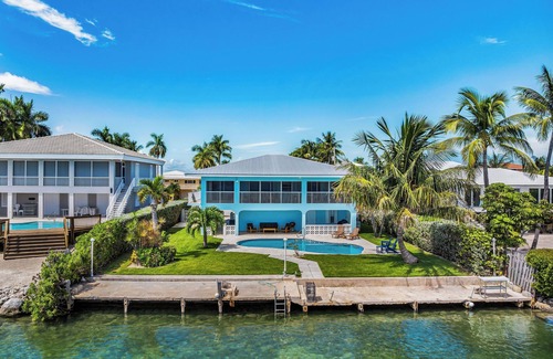 Marathon House | Tranquil 4-bedroom Pool Home, Open-Water Views w/Dock in Duck Key