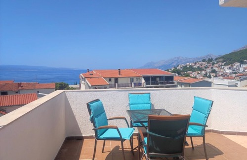 Baska Voda Apartment | Two bedroom apartment with terrace and sea view Baška Voda, Makarska (A-6612-a)