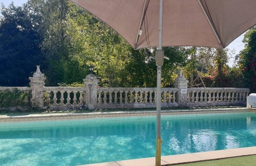 Monsec Apartment | Two bedroomed stone gite with shared pool, close to Brantome