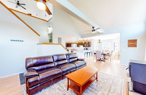 Timberland Acres House | Two-story home with large deck, private bbq grill, and scenic views