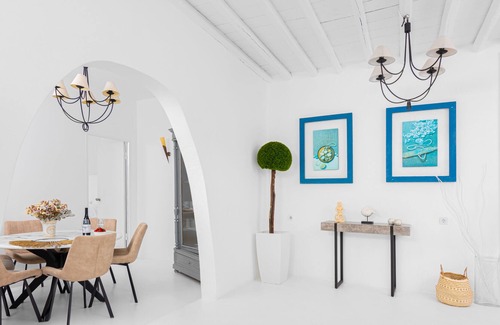 Psarou House | Villa Azure 5 minute walk from the beach Nammos panoramic view of the Aegean Sea