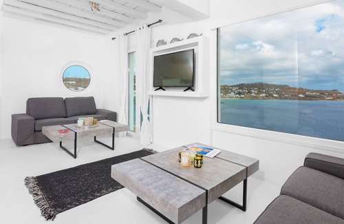Psarou House | Villa Azure 5 minute walk from the beach Nammos panoramic view of the Aegean Sea