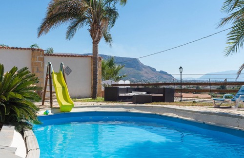 Cinisi Villa | Villa "Ina" with Sea View, Shared Pool & Wi-Fi