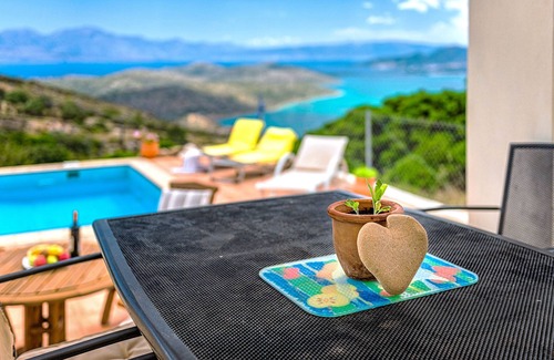 Vrouhas Villa | Villa Thea located in unique area with view to Spinalonga and private pool