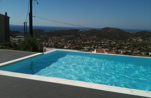 Anavyssos Villa | Villa with pool in Anavyssos - View to Saronikos