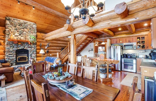 Allyn-Grapeview Cabin | Waterfront cabin with bikes, expansive deck, grill, firepit, W/D, & theater room