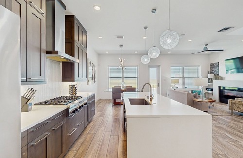 Corpus Christi House | Waterfront townhome with dock, canal view & fireplaces - walk to beach