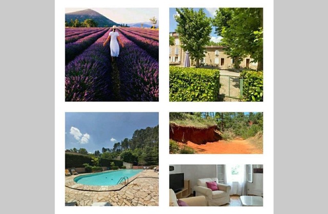 Éblouissant appartement au calme d'une résidence avec piscine idéalement situé au pied du Colorado provençal dans le prestigieux Luberon