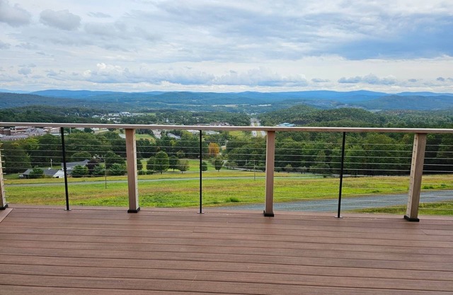 180-degree panoramic views of Vermont's mountains from the Living room, Hot Tub