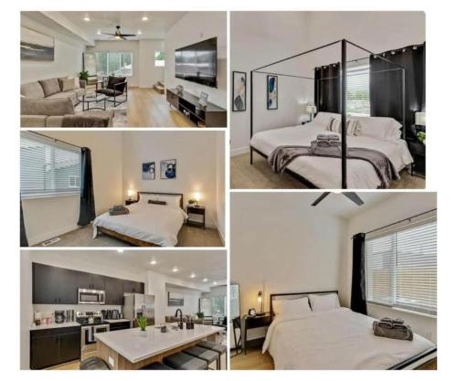 3 Min to DT Lux Townhome 2 Car Garage King Bed