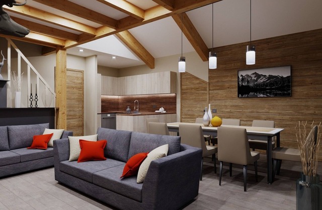 5-bedroom duplex apartment with pool and sauna, near the slopes