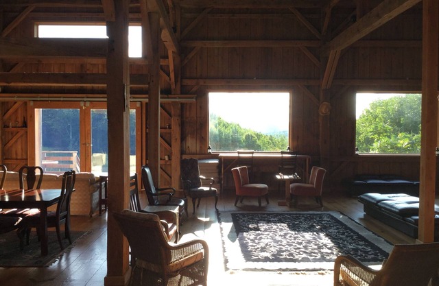 5500sqft Mountain Barn on 200 wooded acres. Stunning structure, amazing views!