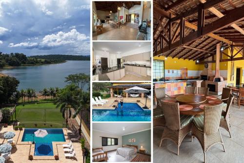 7 QUARTOS, sendo 6 SUÍTES, PISCINA AQUECIDA borda infinita na REPRESA de DELFINÓPOLIS