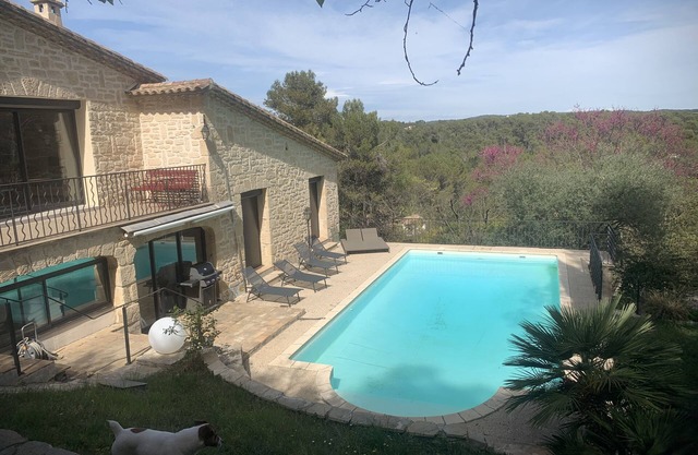 A balcony overlooking the pine forest