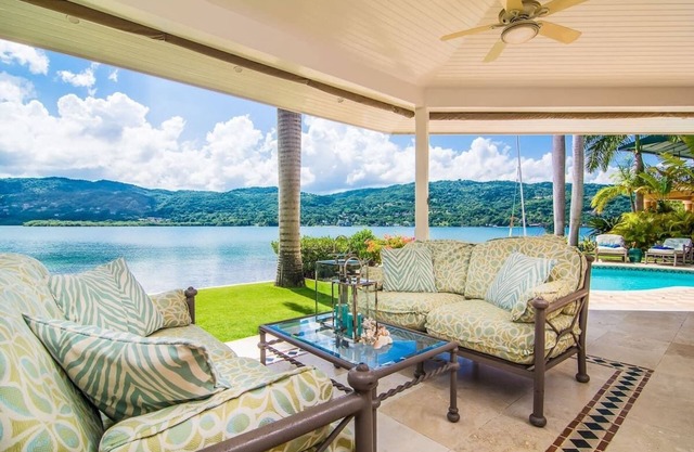 A luxurious beachfront villa with private beach on a calm lagoon. Montego Bay JA