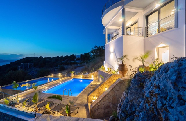A modern furnished spacious villa with one of the best sunset views