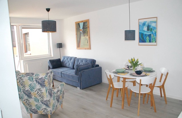 A modern, new apartment with garage in the spa district of Kołobrzeg, 300 m to the sea