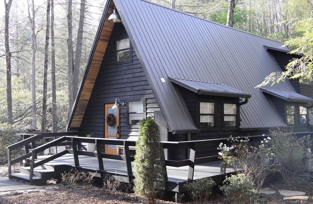 A Simple Song: A-frame cabin located on Fightingtown Creek