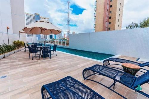 Apartamento com piscina Praia de Iracema, Aquarius Residence-Fortaleza