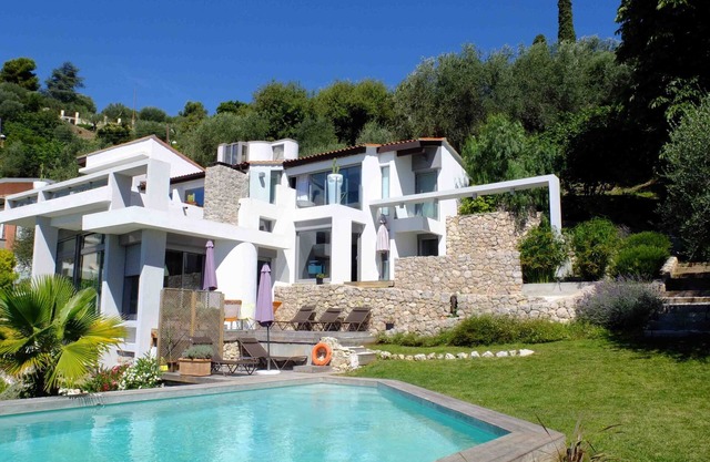 Architectural villa with panoramic sea view at Nice in the French Riviera