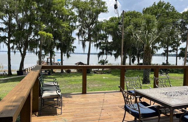 Beautiful lake house with large deck