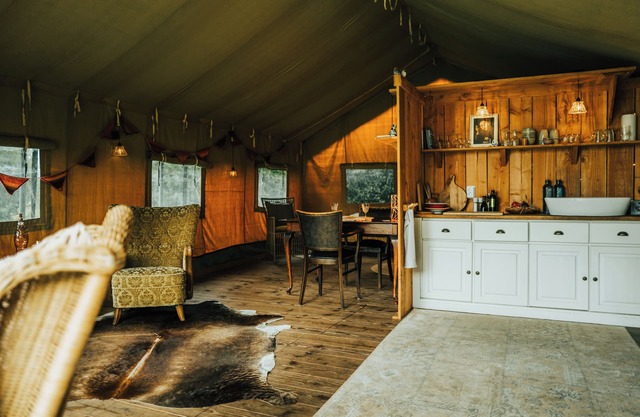 Beautiful luxury furnished tent in the countryside