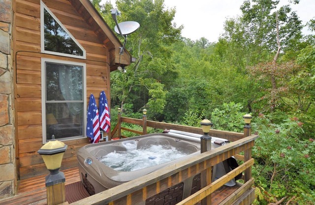 Beautiful, pet friendly secluded cabin with fire place and hot tub.