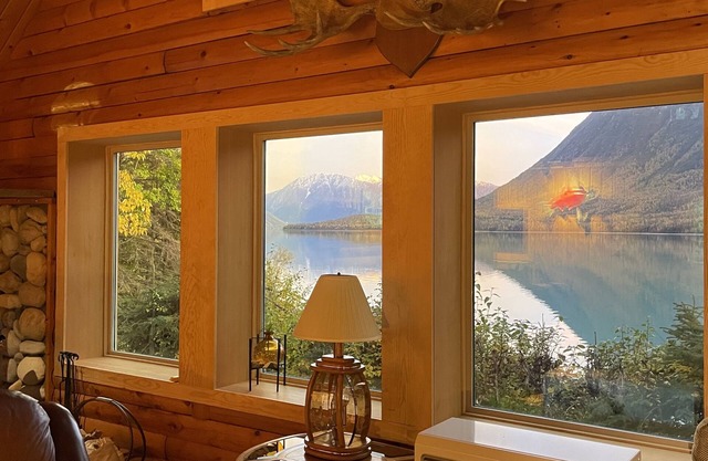Beautiful View from our Lakefront Log Cabin
