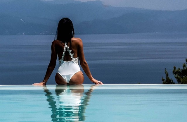 Beautiful view of the sea and the mountains