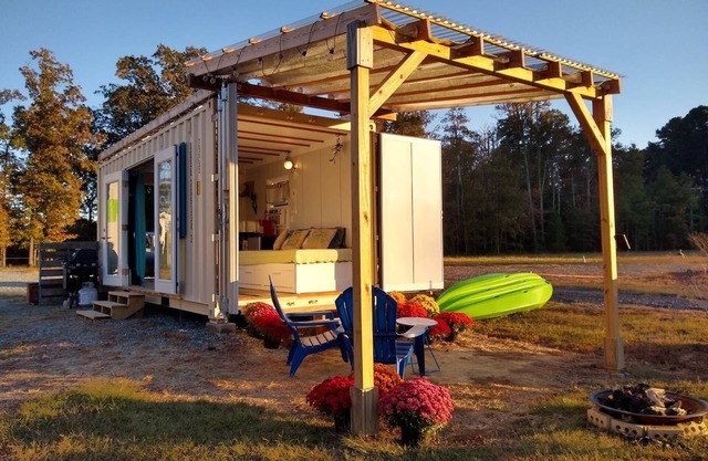 Cabernet Cottage on Water at Monroe Bay Winery, tiny container cottage