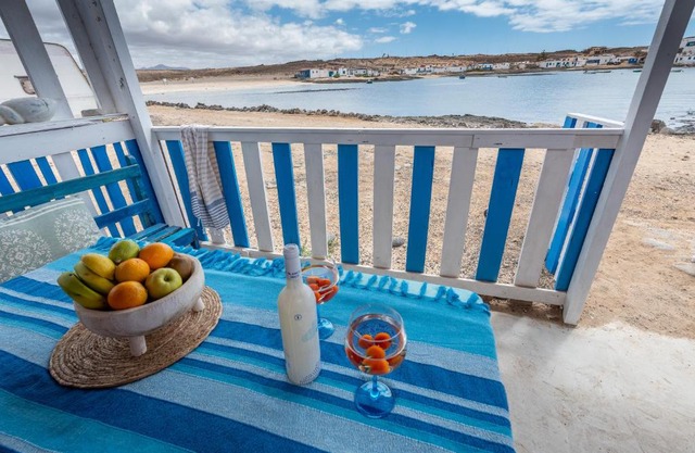 Cabin in front of idyllic majanicho beach