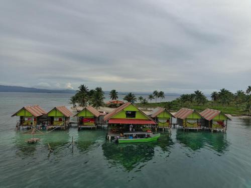 Cabins over the sea on San Blas Islands Wailidub